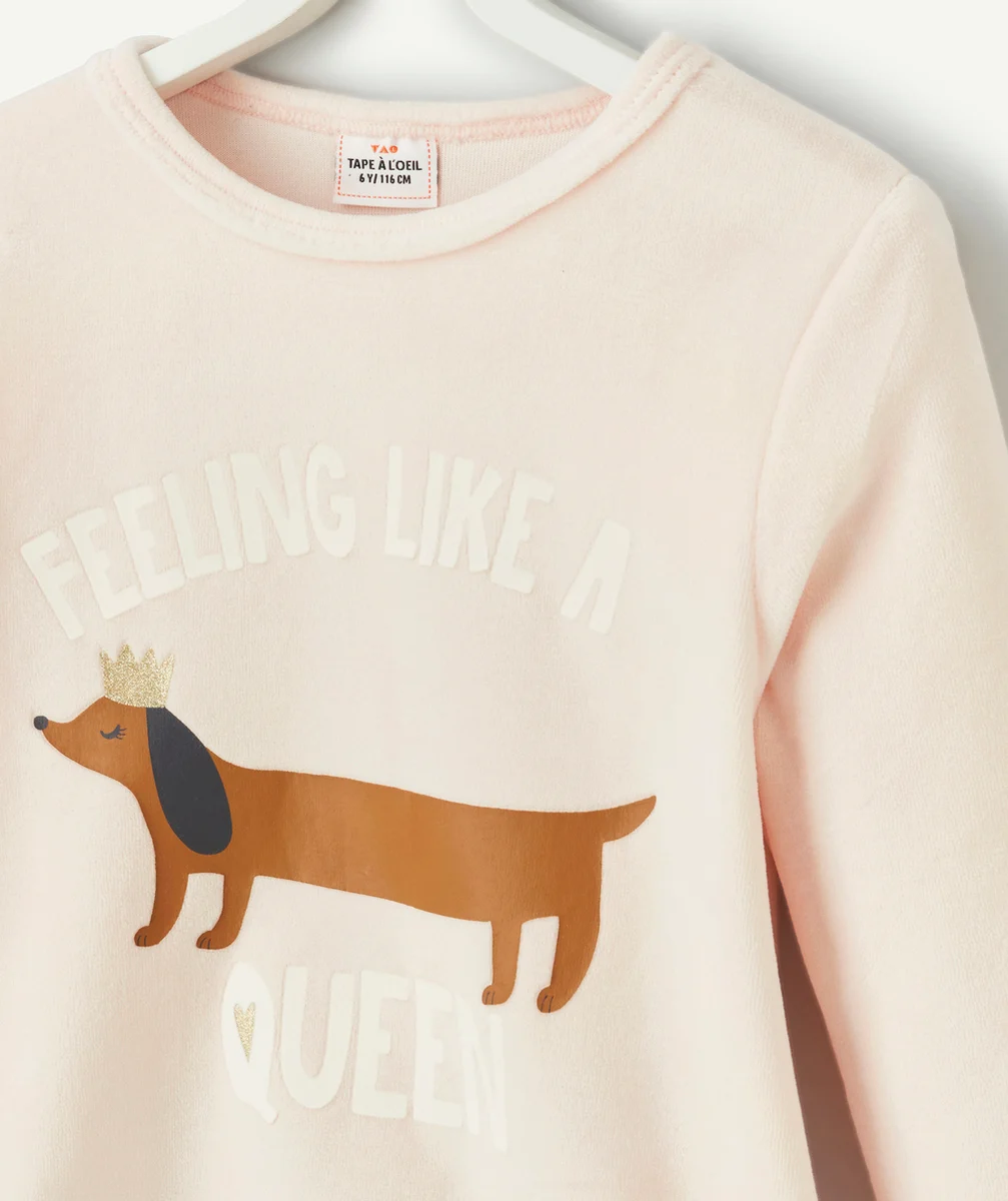 PYJAMA POLAIRE FILLE EN FIBRES RECYCLÉES THÈME CHIEN