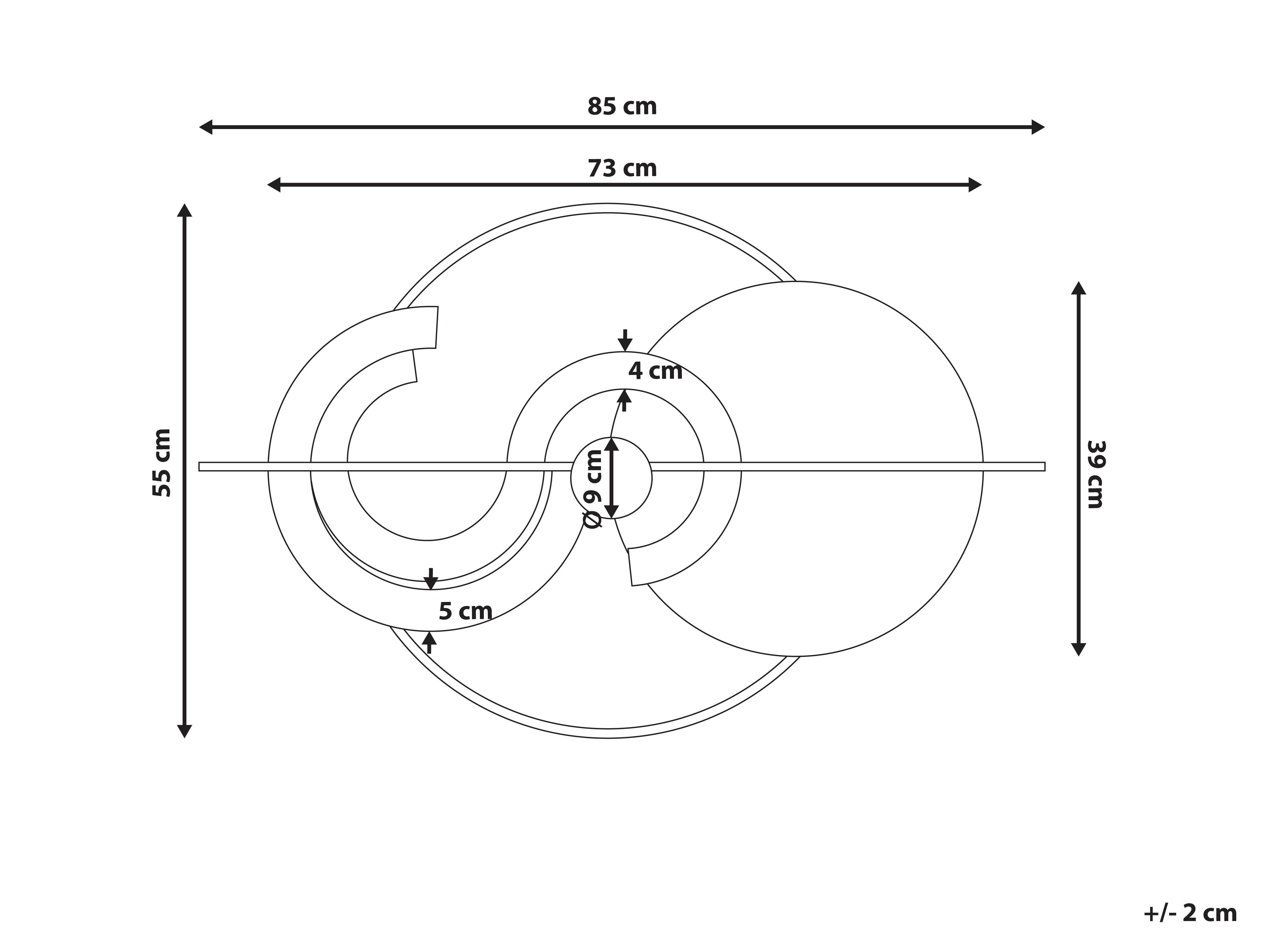 Wanddecoratie BRAGA Metaal 55 cm Meerkleurig