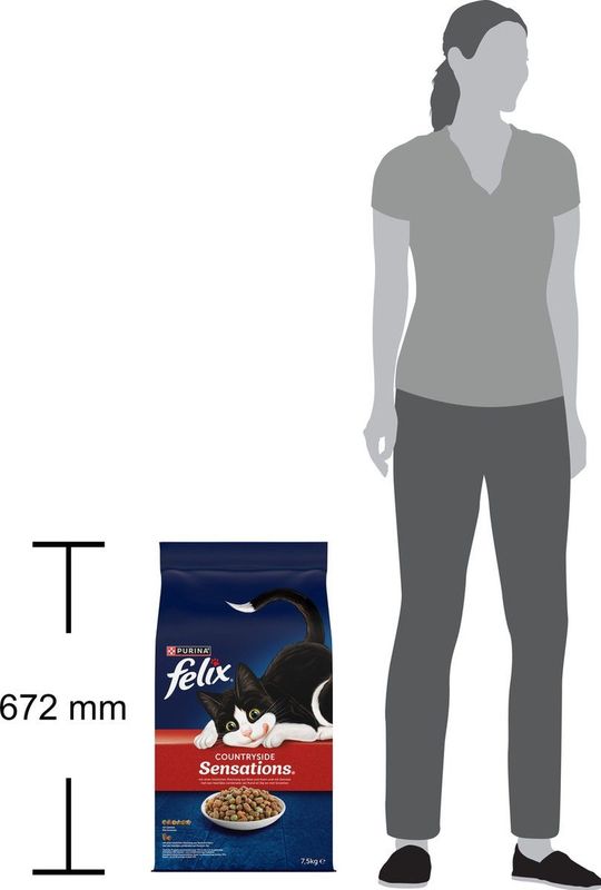 Felix Countryside Sensations - Kattenvoer Droogvoer - Rund Kip & Groenten - 7.5 kg