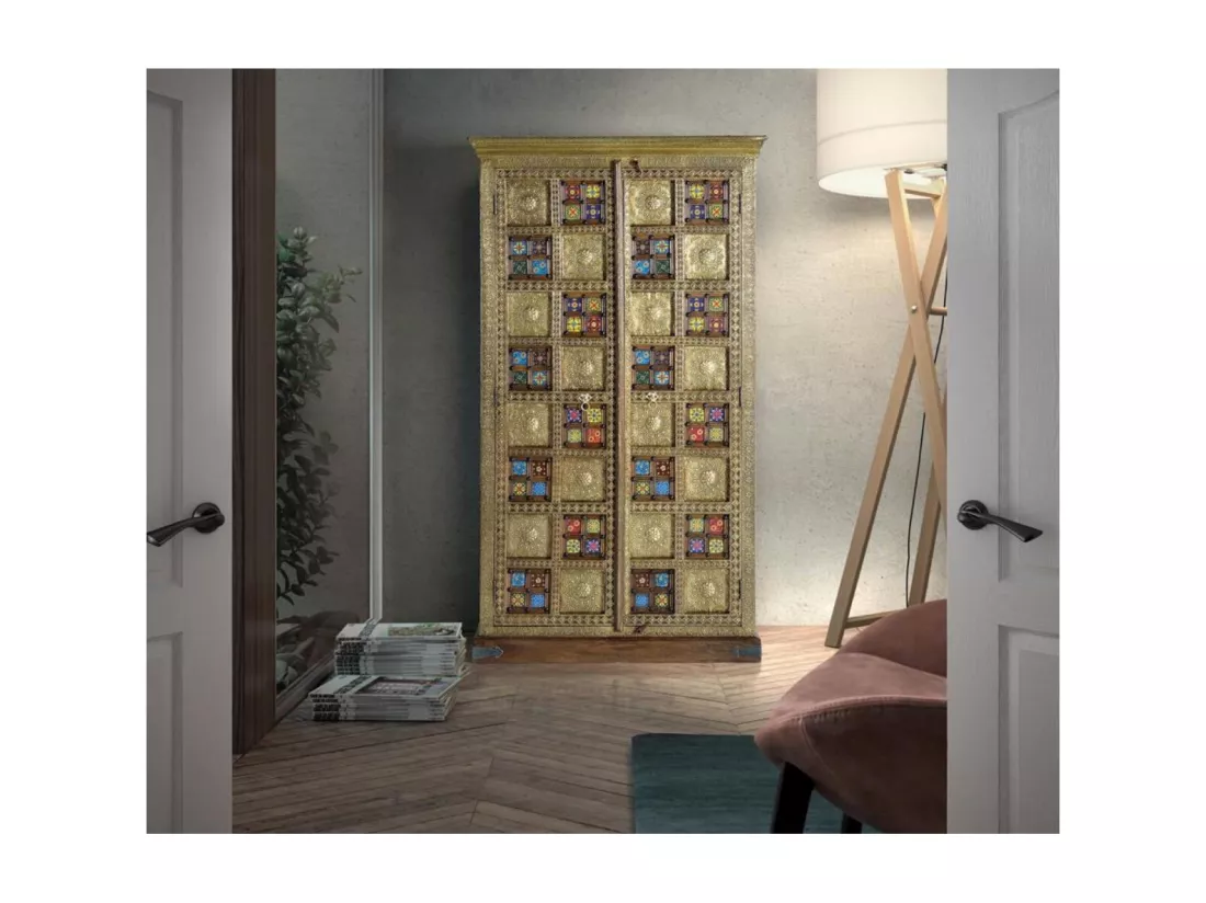 Armoire en BOIS D'ACACIA Marrón.Giner y Colomer.180x40x100
