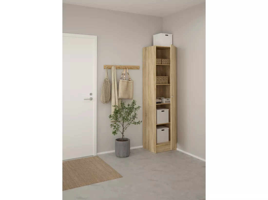 Grande Garde-robe Airone, Meubles de chambre, Penderie de plain-pied, Placard à vêtements, 49x47 h200 cm, Chêne