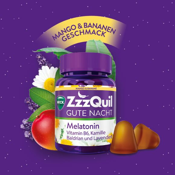 WICK ZzzQuil Gute Nacht mit Melatonin Mango-Banane + WICK ZzzQuil Gute Nacht mit Melatonin