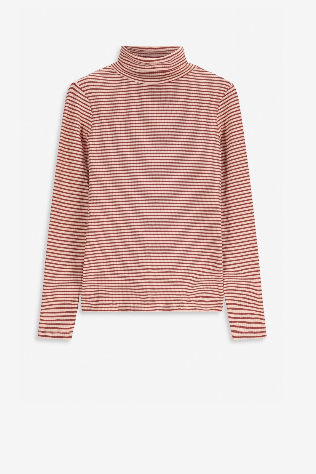 Bruin gestreepte top met turtle neck