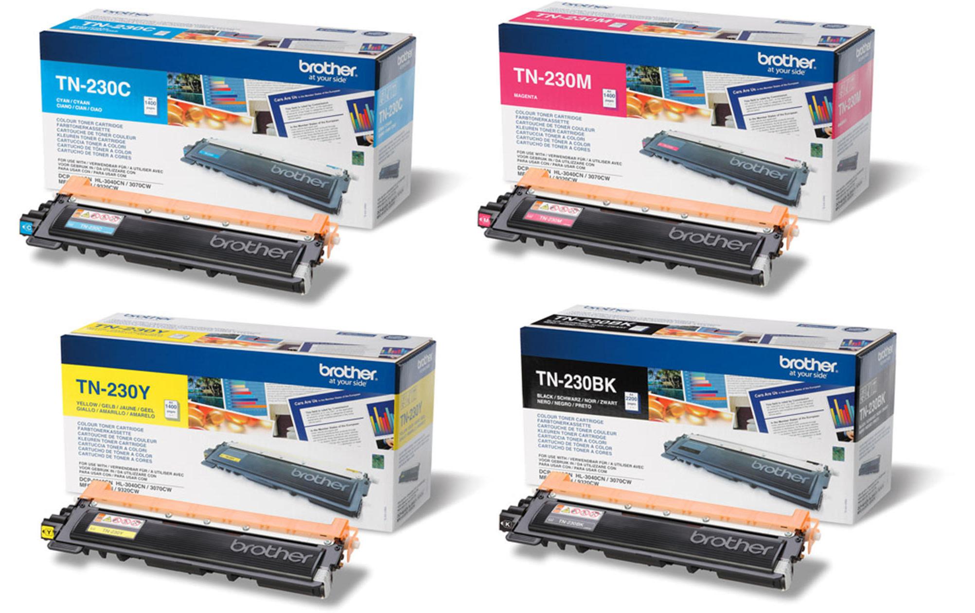 Tonerset TN-230 Black/Cyan/Magenta/Yellow<br>Toner, Black, Cyan, Magenta, Yellow