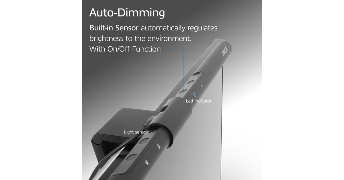 ACT ConnectivityDimbare Monitor LED Lichtbalk led-bar  (Zwart, USB-voeding, 3000K-6500K)