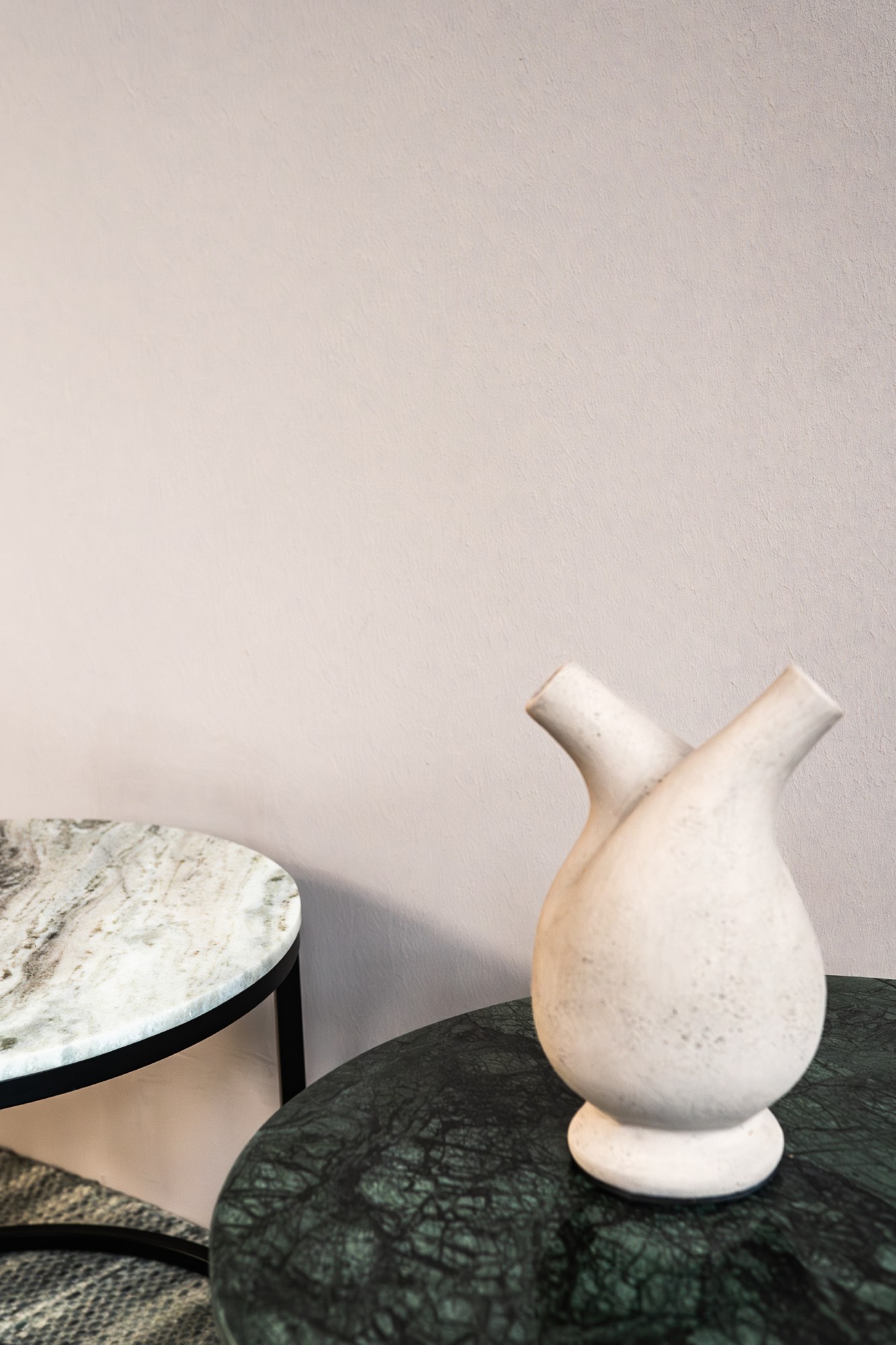Vase mit 2 Hälsen, grau, H 25 cm, Ø 15 cm von fischer's lagerhaus