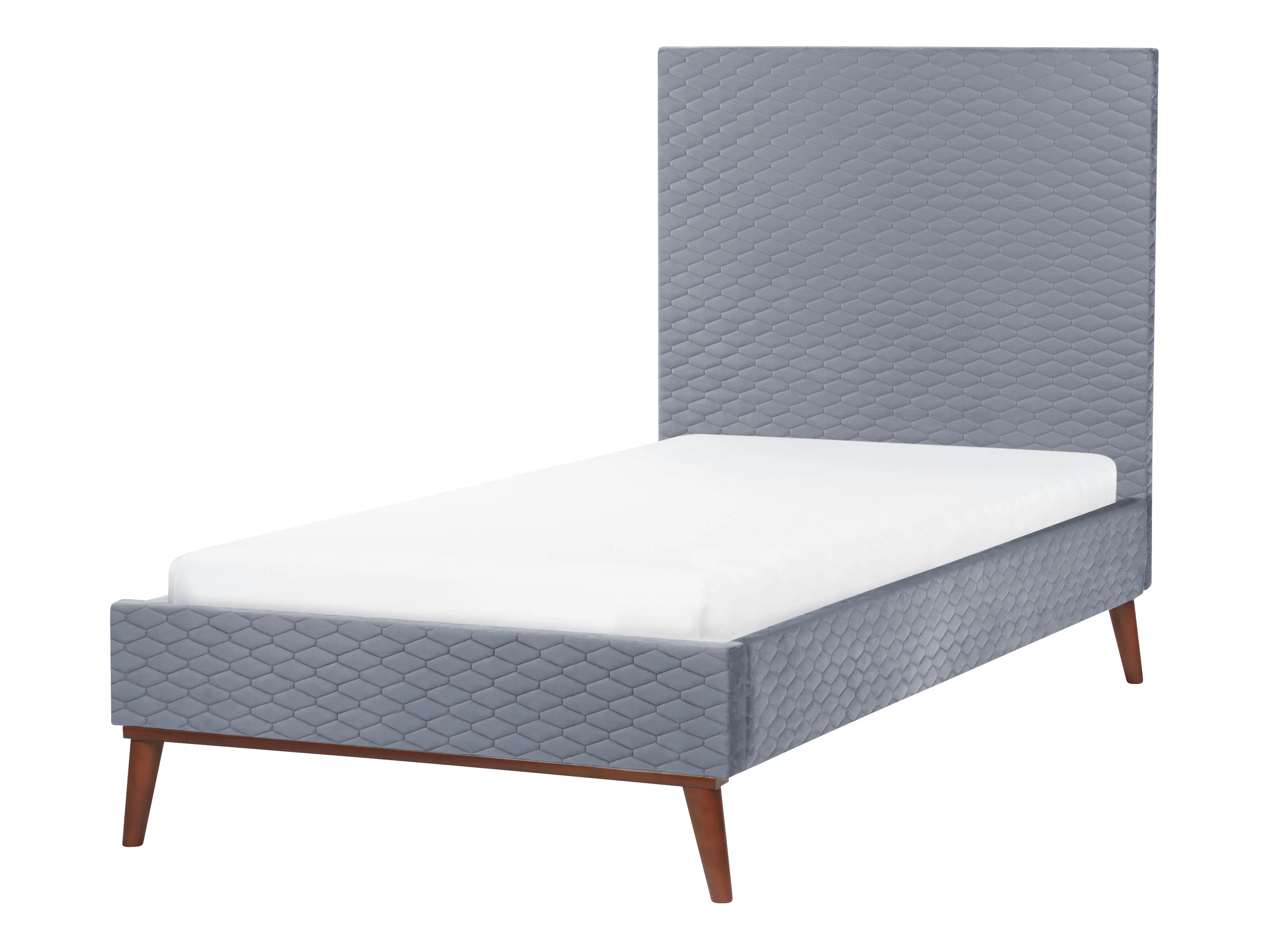 Bed Fluweel BAYONNE 90 x 200 cm Grijs