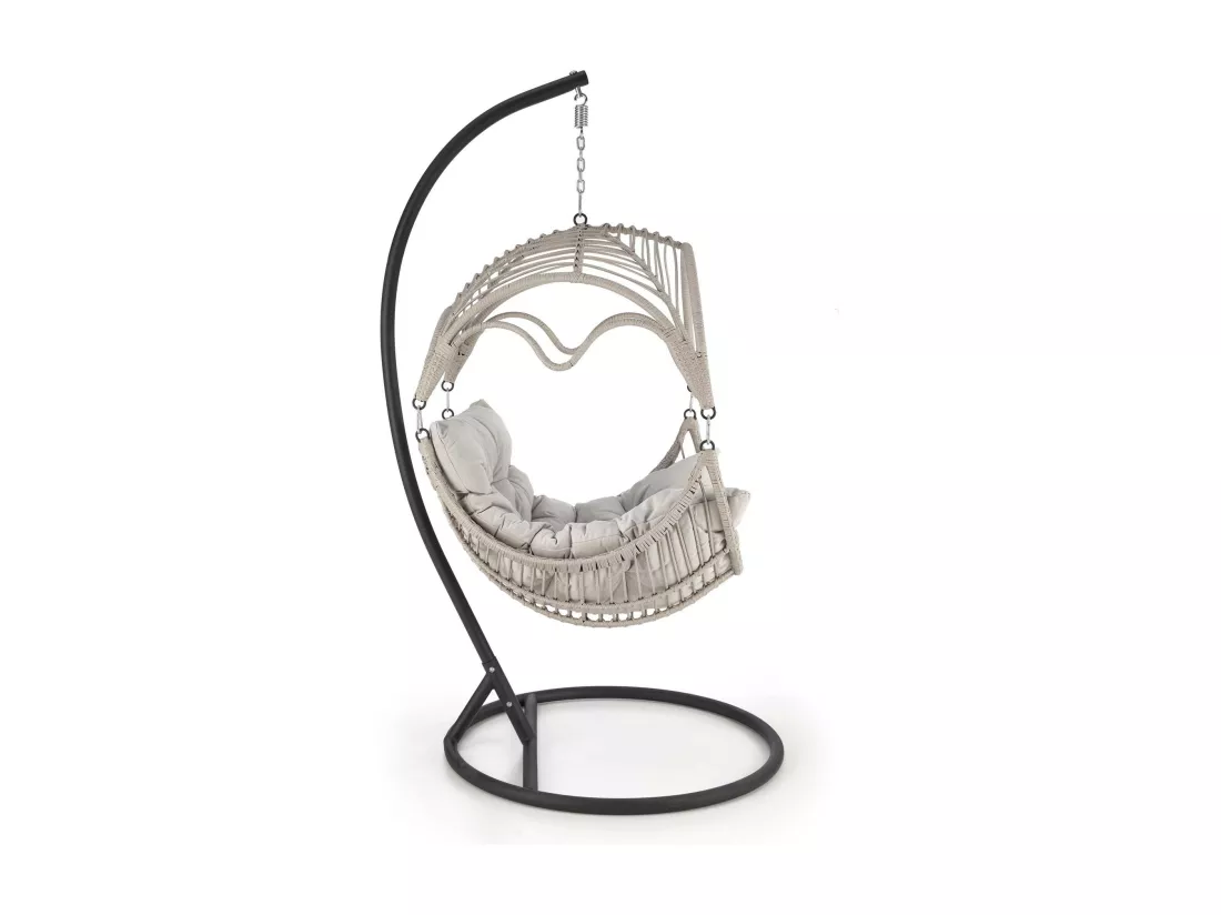 Fauteuil suspendu gris clair en rotin synthétique Gardena