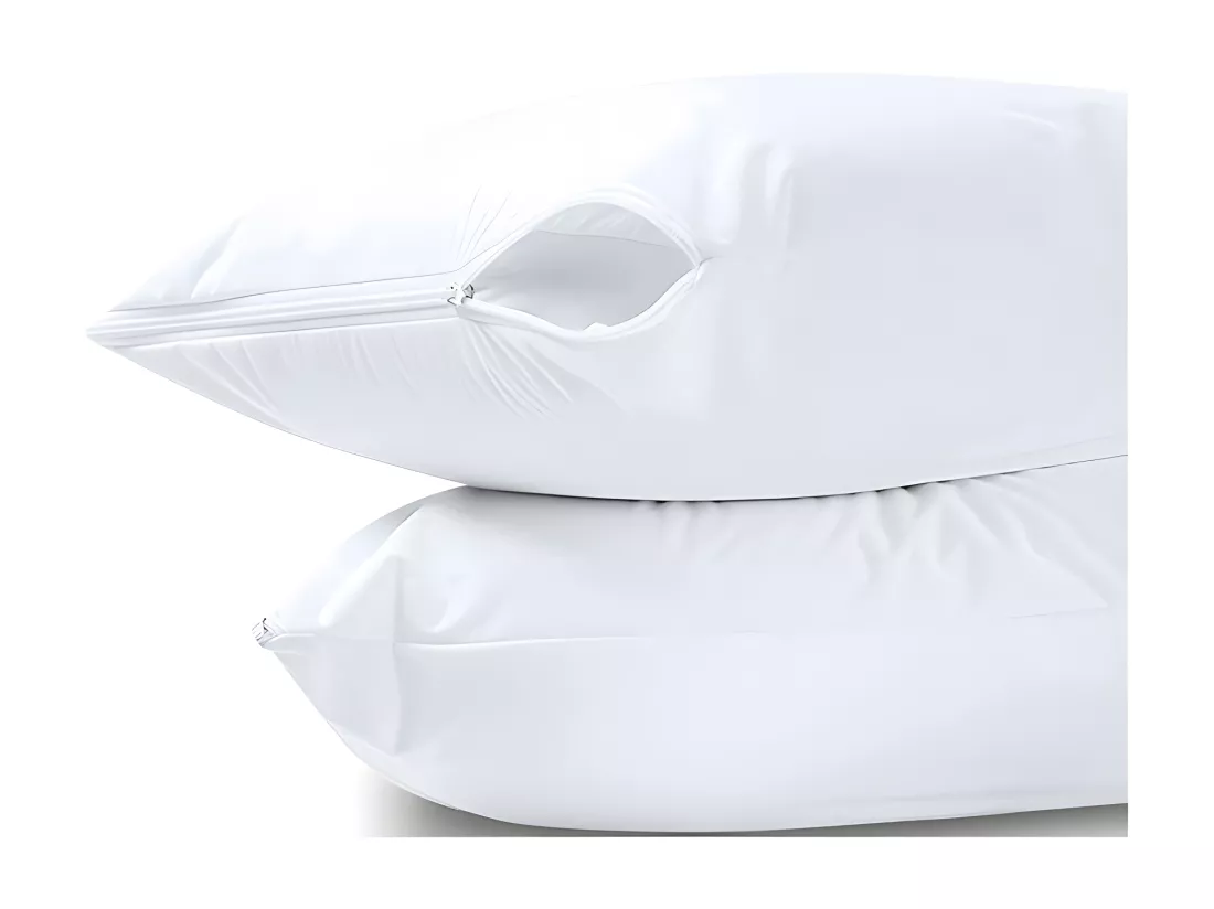Lot de 2 protège oreiller éponge imperméable anti-acariens 50 x 70 cm