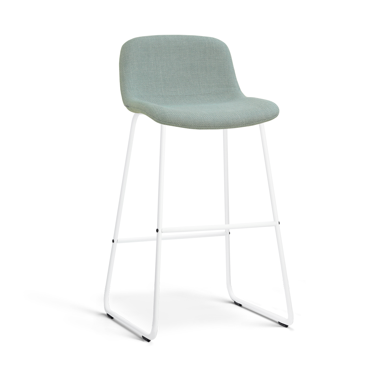 Barkruk Nino-Mats wit onderstel saliegroen 75 cm