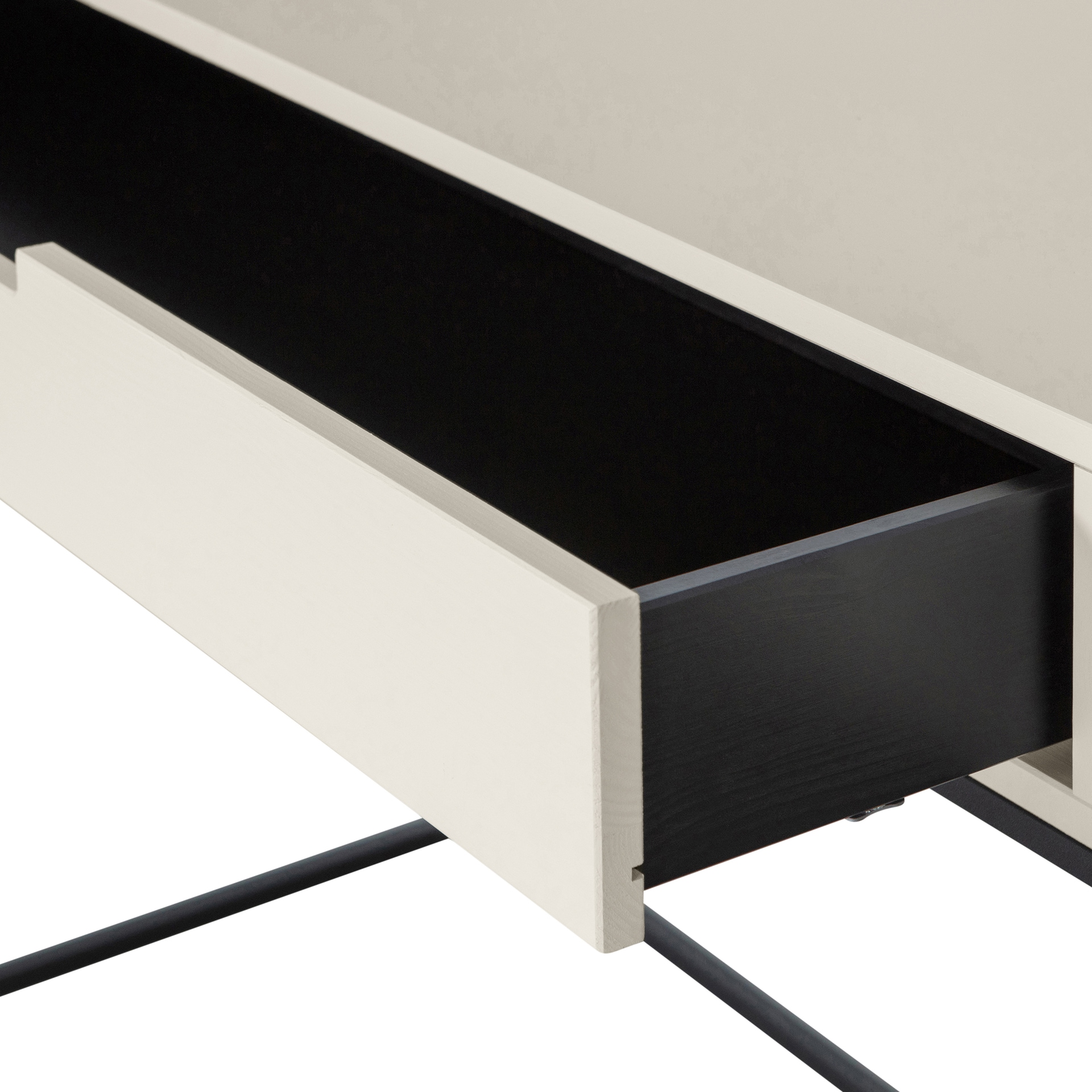 Beistelltisch SILAS 140 x 75 cm weiß/ schwarz