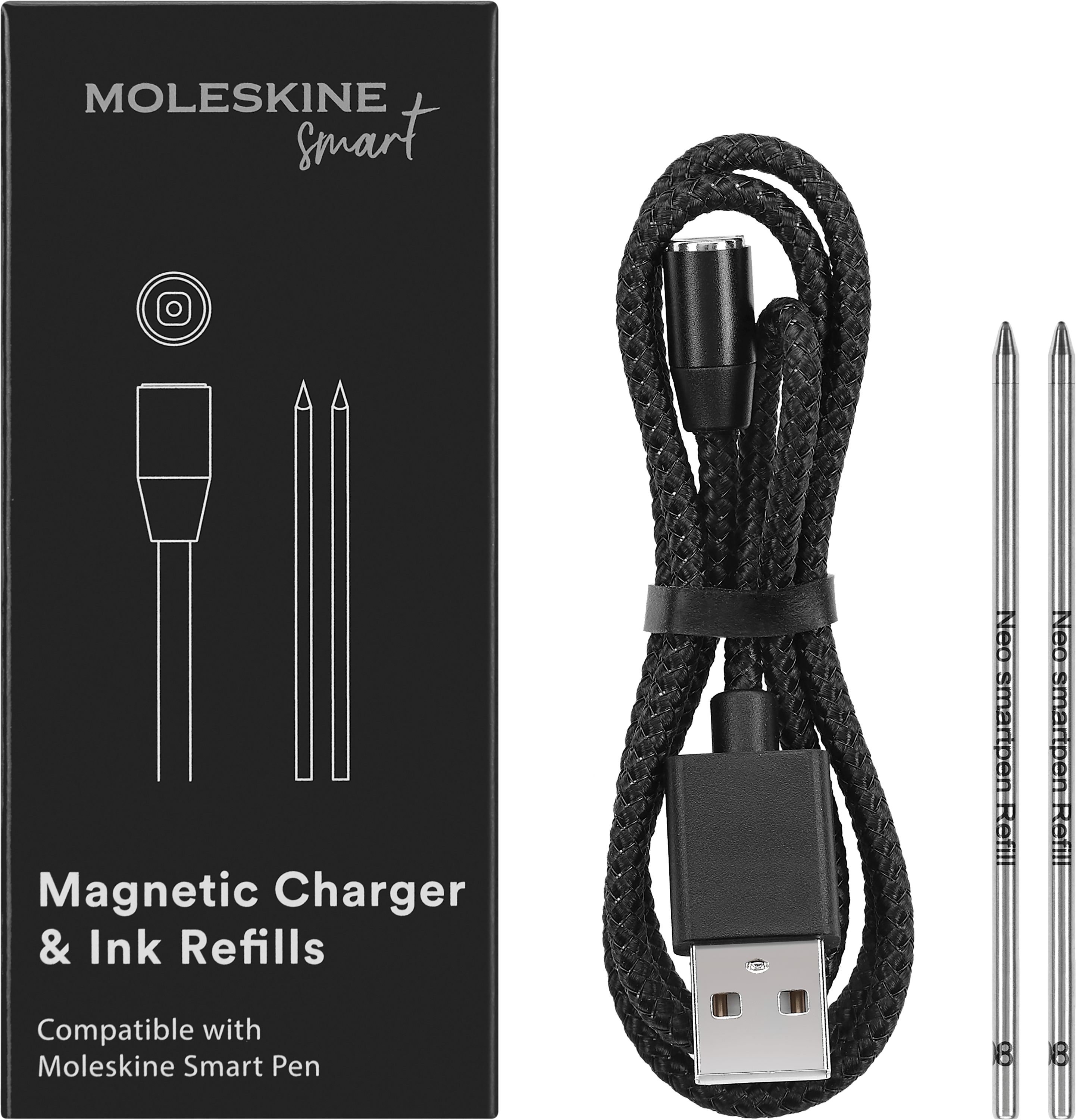 Magnetic Charger and Smart Pen Refills Compatible with Moleskine Smart Pen