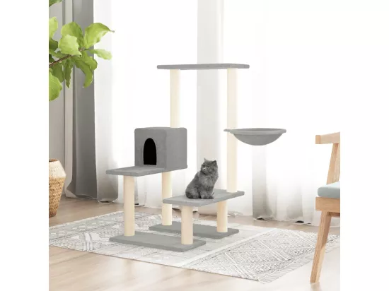 Arbre à chat avec griffoirs en sisal Gris clair 94,5 cm