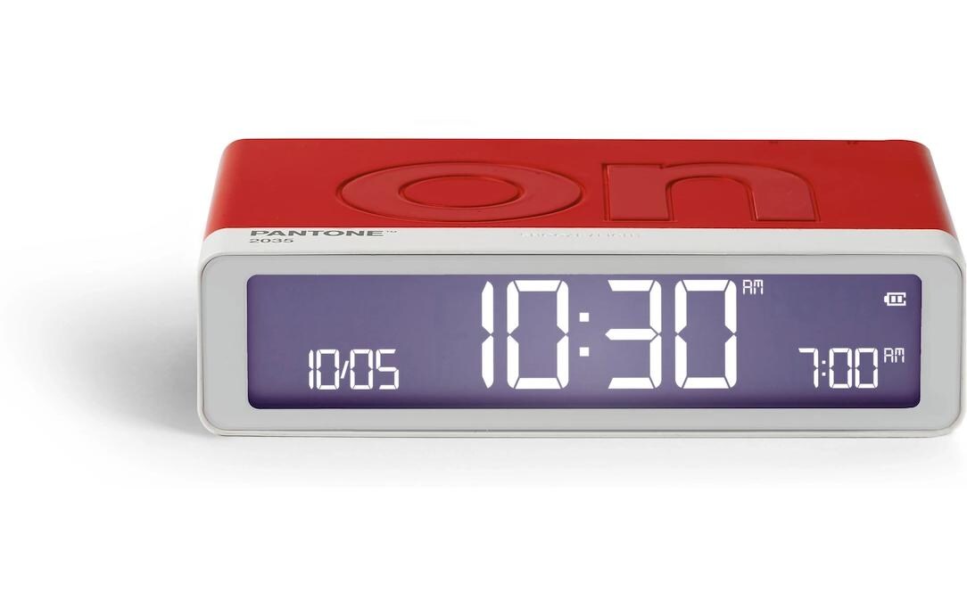 Digitalwecker Flip Classic Pantone Red 2035LCD-Wecker mit Umkehrfunktion (On/Off)