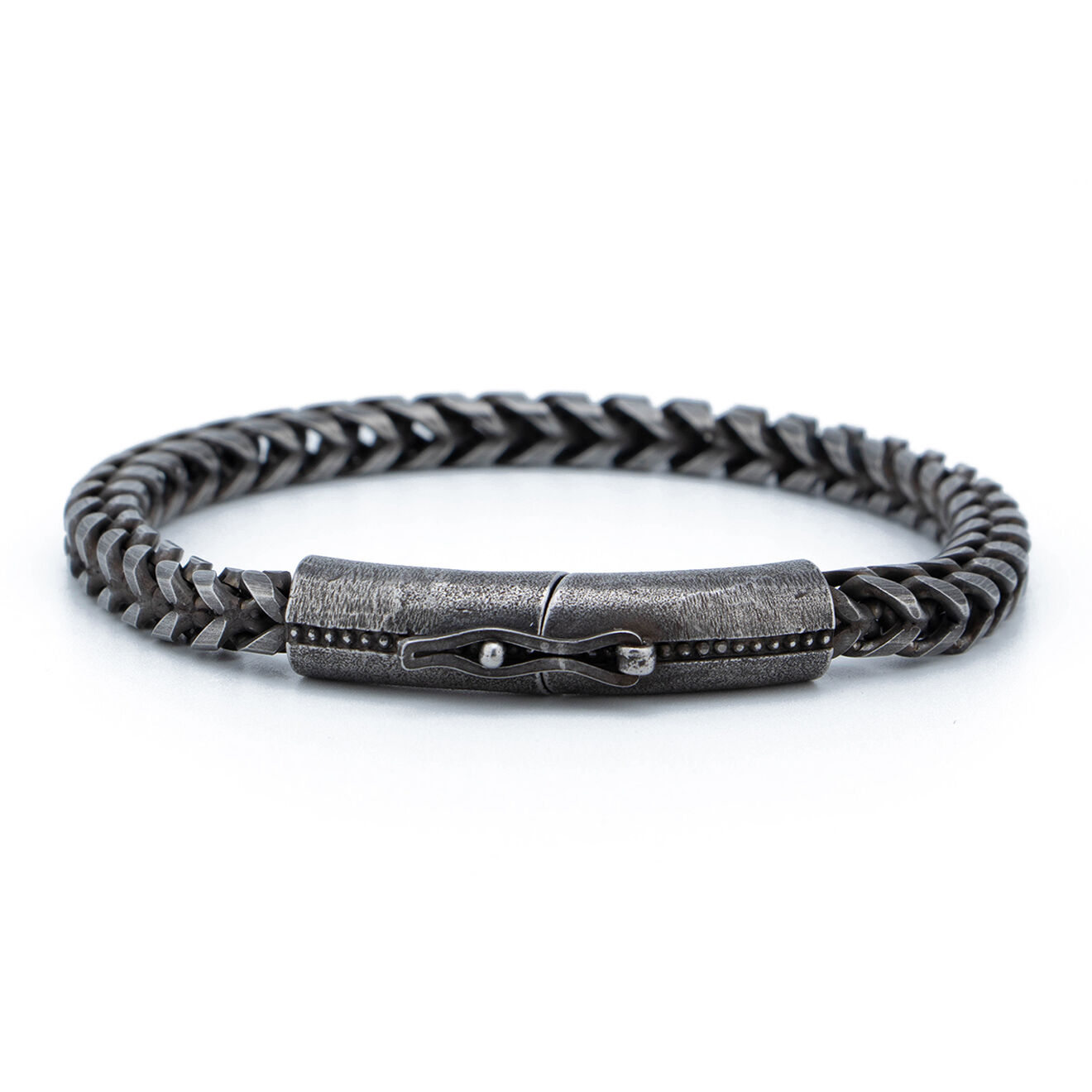 Jacobson Bracelet effet vieilli en Acier noir