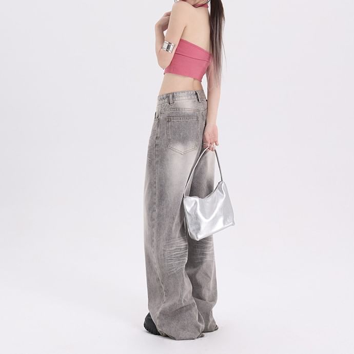 Bolgivy - High Rise Washed Wide Leg Jeans (diverse designs)