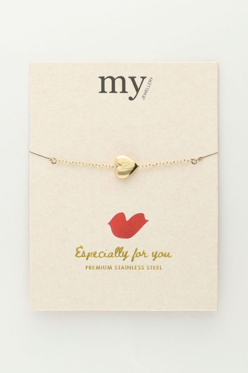 Hart armband met initial