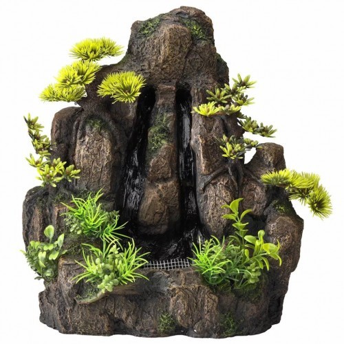 Cascata para decoração de aquário, cor marrom