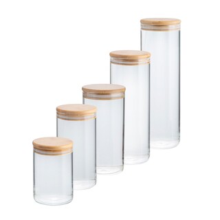 Vorratsglas 1800 ml Borosilikatglas/Bambus