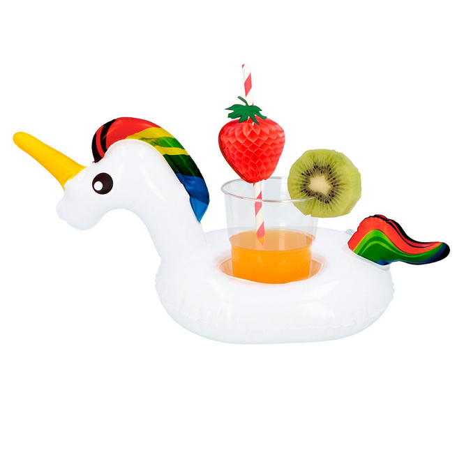 Aufblasbarer Becherhalter in Einhornmotiv - Ø = ca. 17 cm