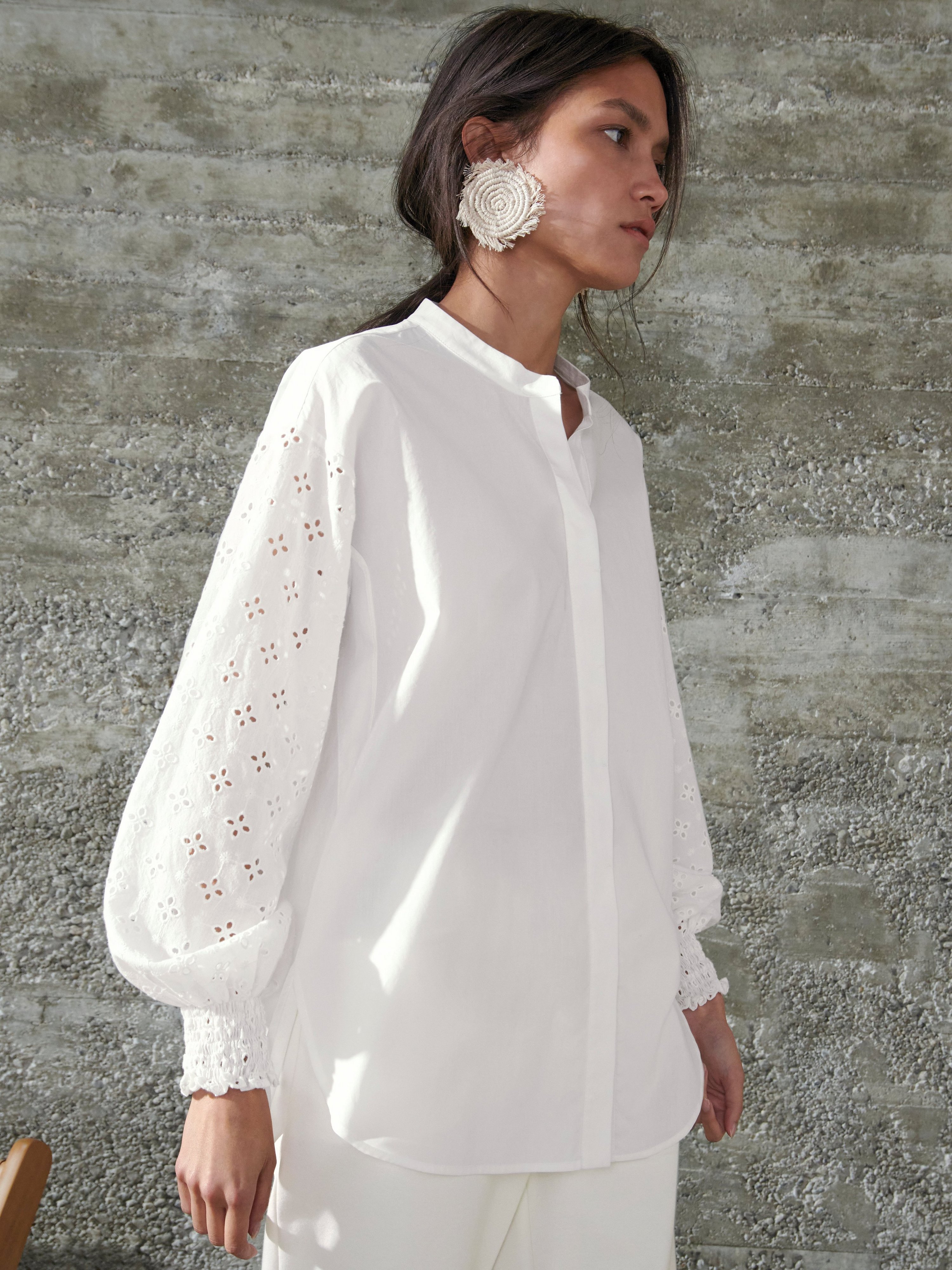Bluse mit Stehkragen