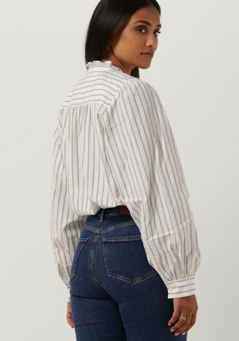 TOMMY HILFIGER beige tommy hilfiger blouse co pinstripe feminine blouse ls