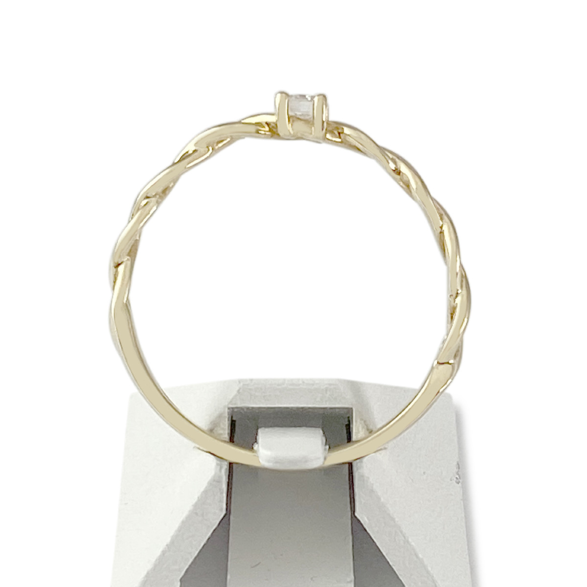 Bague solitaire d'occasion or 750 jaune diamant 0.10 carat