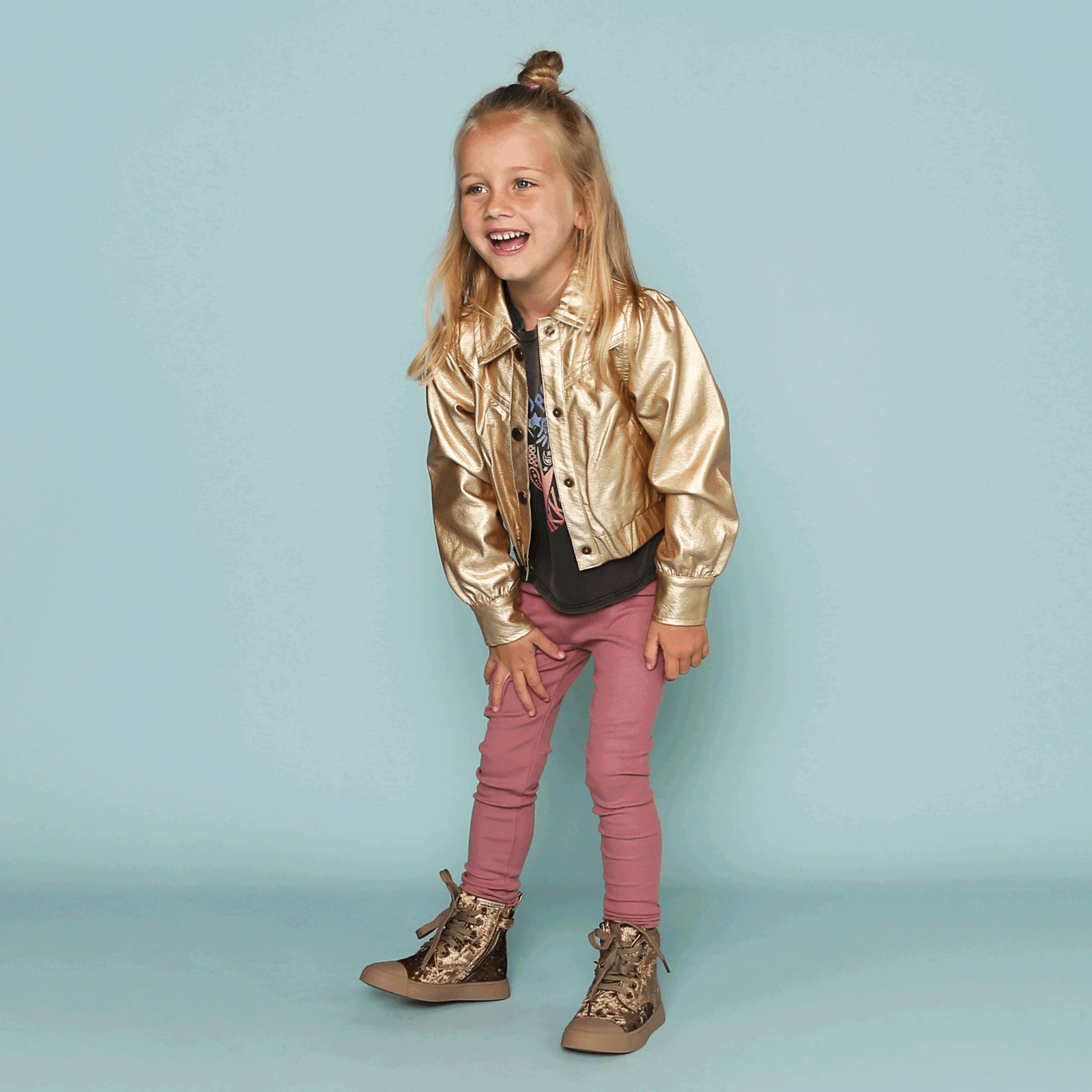 Shoesme Gold Biker Stiefel mit Punkt