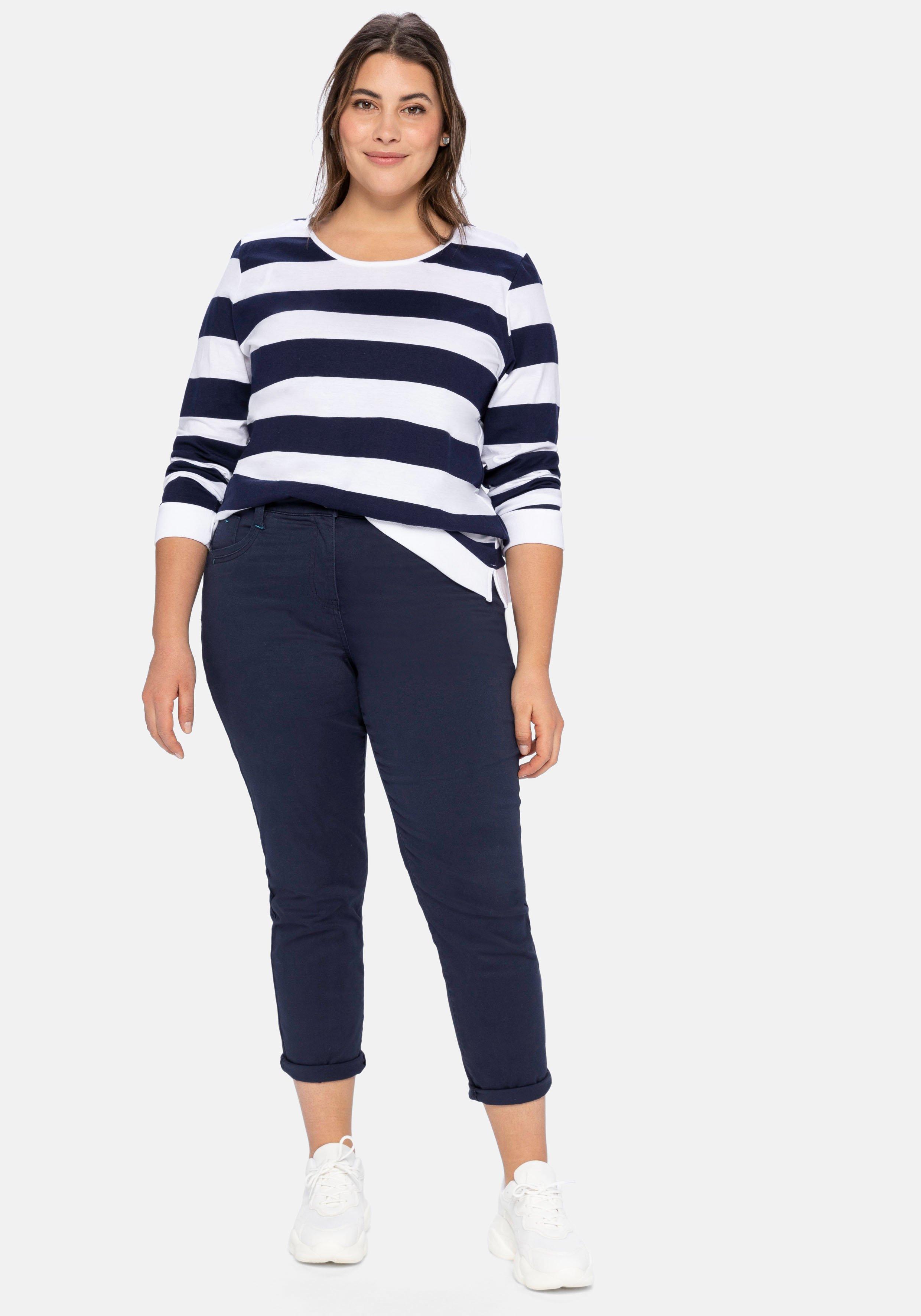 Schmale Stretchhose in Twill-Qualität
