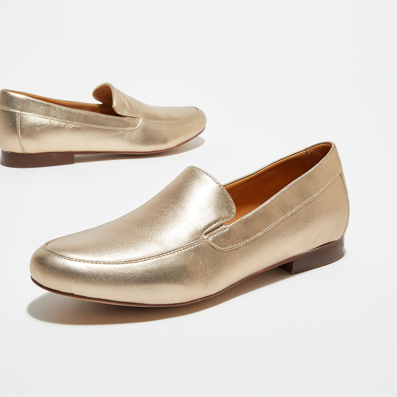 Quartier Latin Mocassins en Cuir Love irisés dorés