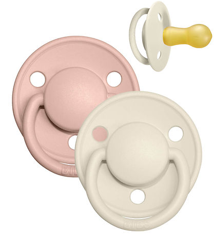 BIBS De Lux Schnuller - Gr. 2 - 2er-Pack - Rund - Ivory/Blush
