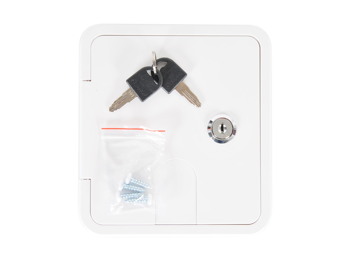 Carbest serviceluik met slot white - 107 x 122 mm