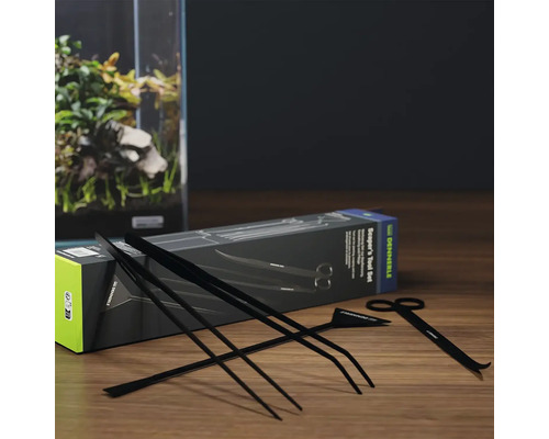 Aquariumplantenverzorgingsset Dennerle Scaper's Tool Set roestvrij staal, zwart gepoedercoat,
