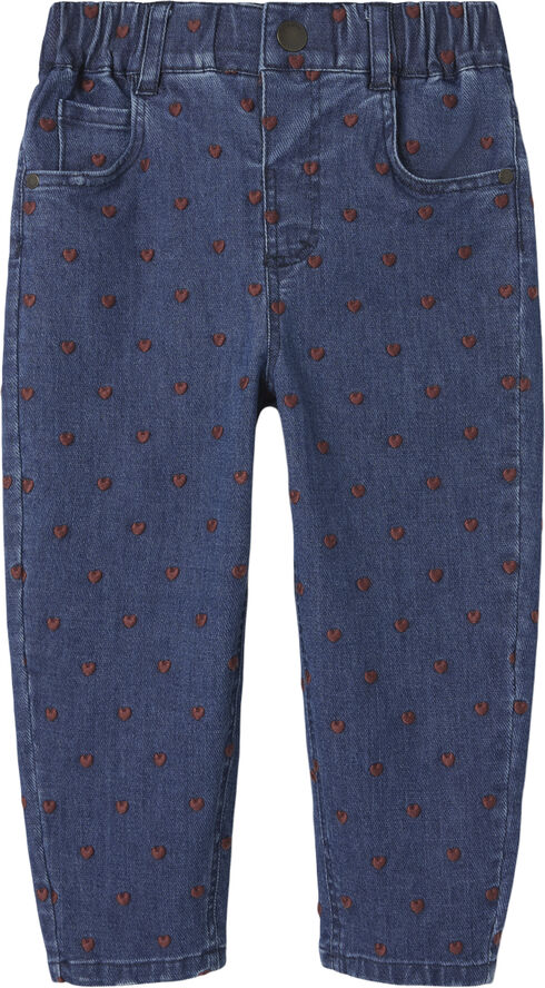 Lil' Atelier NMFLIVA LOOSE JEANS 2001-ES LIL Dark blue denim/heart emb