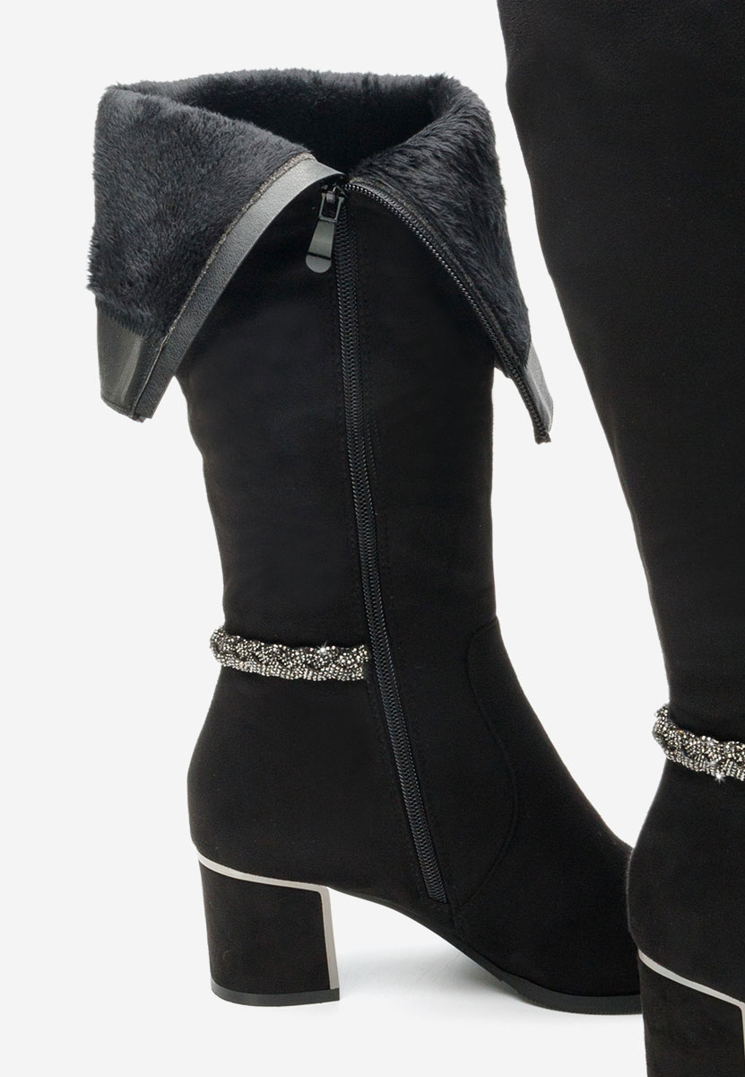 Bottes élégantes femme à talon noires Sandra