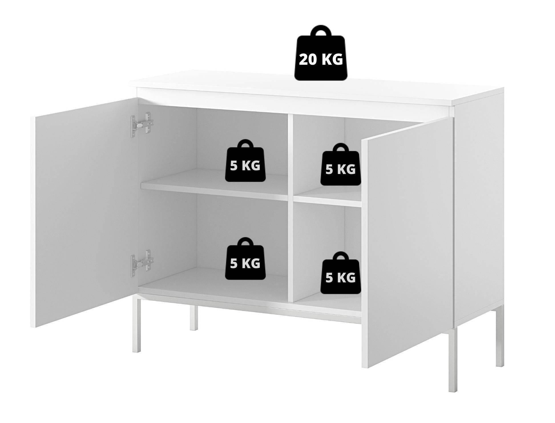 NADUVI Collection Kate Dressoir - B 100 cm - Zwart / Zwart