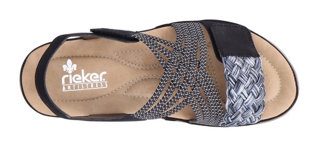 Rieker Riemchensandale  , Sommerschuh, Sandalette, Keilabsatz, mit geflochtener Bandage