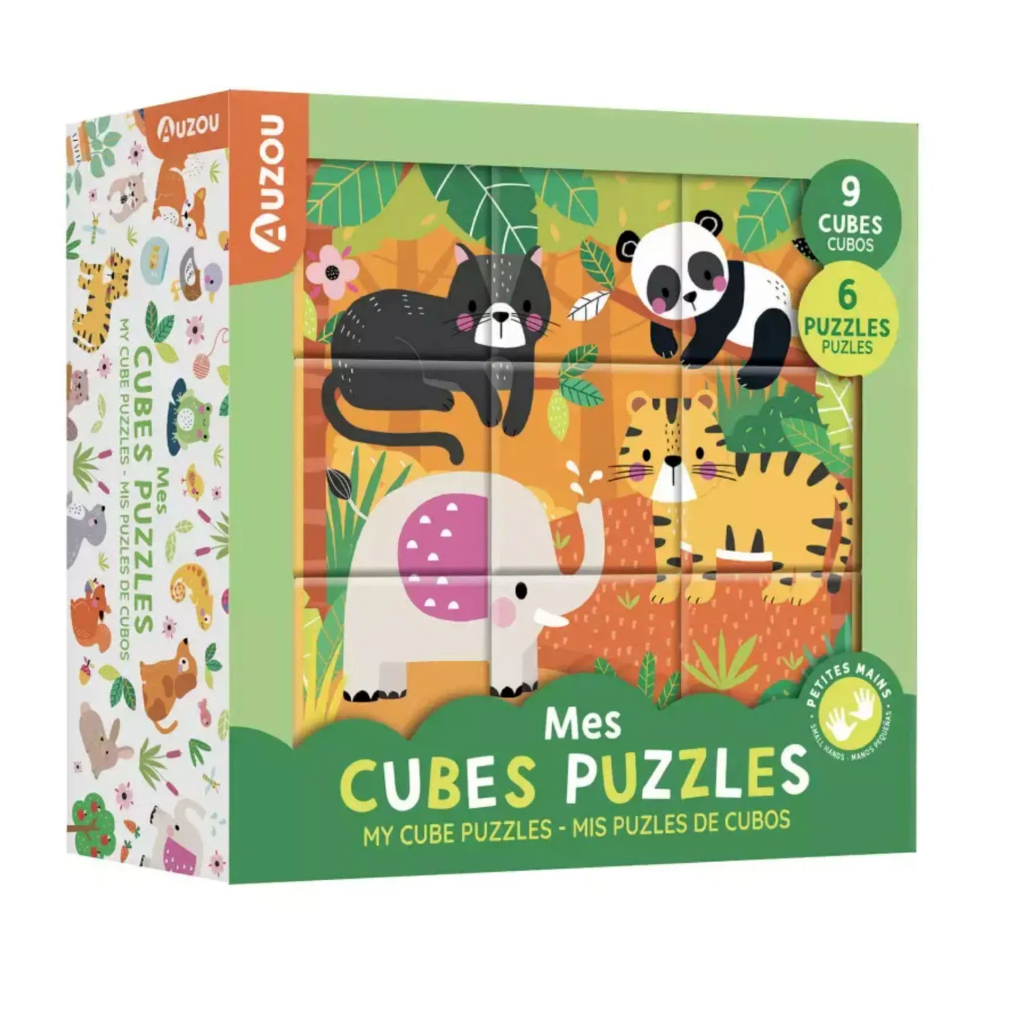 Auzou Mes Cubes Puzzles - Animaux de la Jungle