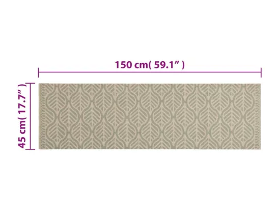 Tapis de cuisine lavable impression feuilles 45x150 cm velours