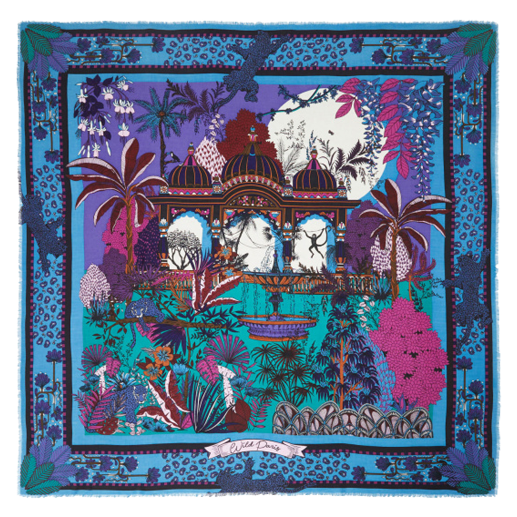 AMBER PALACE - Foulard carré imprimé| Bleu