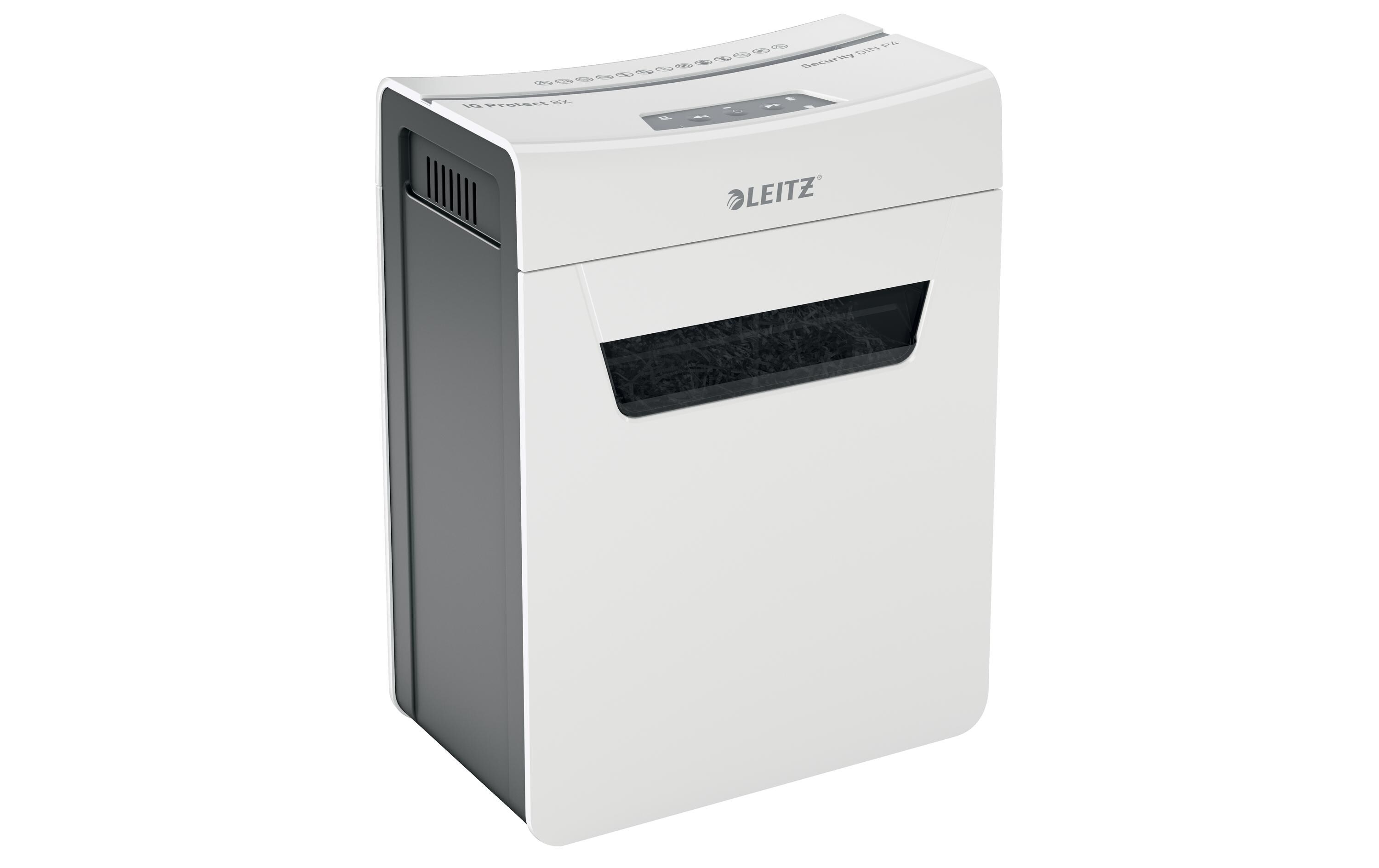 Aktenvernichter IQ Protect Premium 8X , P-4, 8 Blatt<br>Manueller Dokumentenvernichter mit Partikelschnitt für die sichere Vernichtung vertraulicher Unterlagen