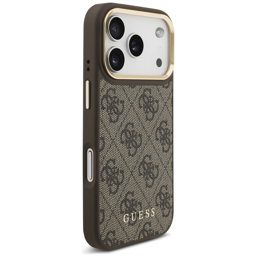 iPhone 17 Pro MagSafe 2in1 Leder Hülle Wallet Case mit Magnetischem Kreditkartenfach 4G Stripes (GUBPHCP17LP4SM4MCW) - Braun