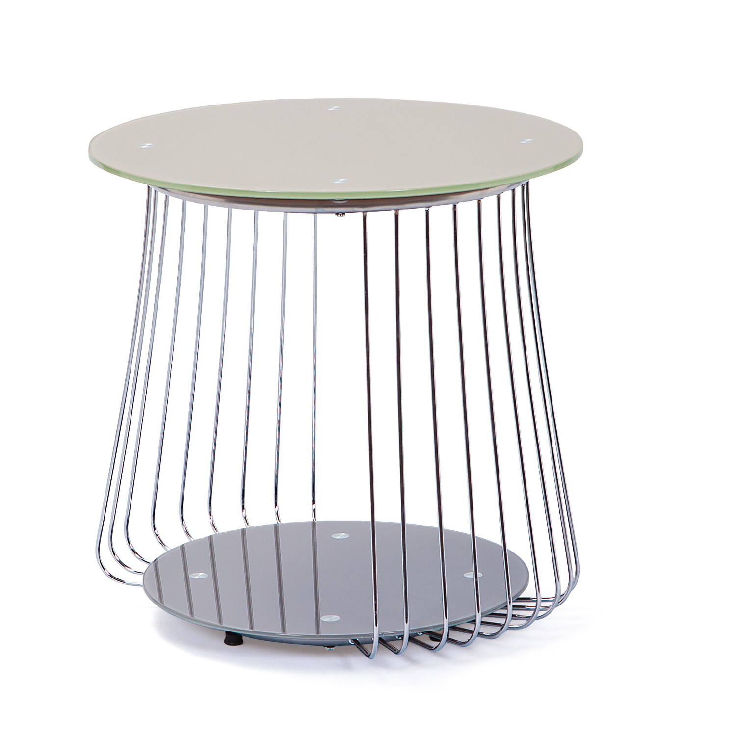 Inter Link Couchtisch Rivoli 50 cm aus Metall und Glas in Grau