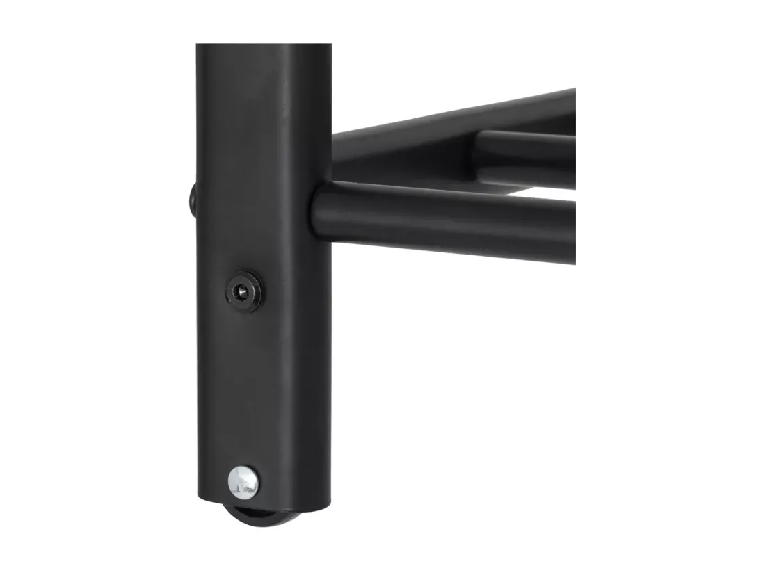Portant à vêtements avec 2 étagères en métal coloris noir - Longueur 117 x Profondeur 50 x Hauteur 170 cm