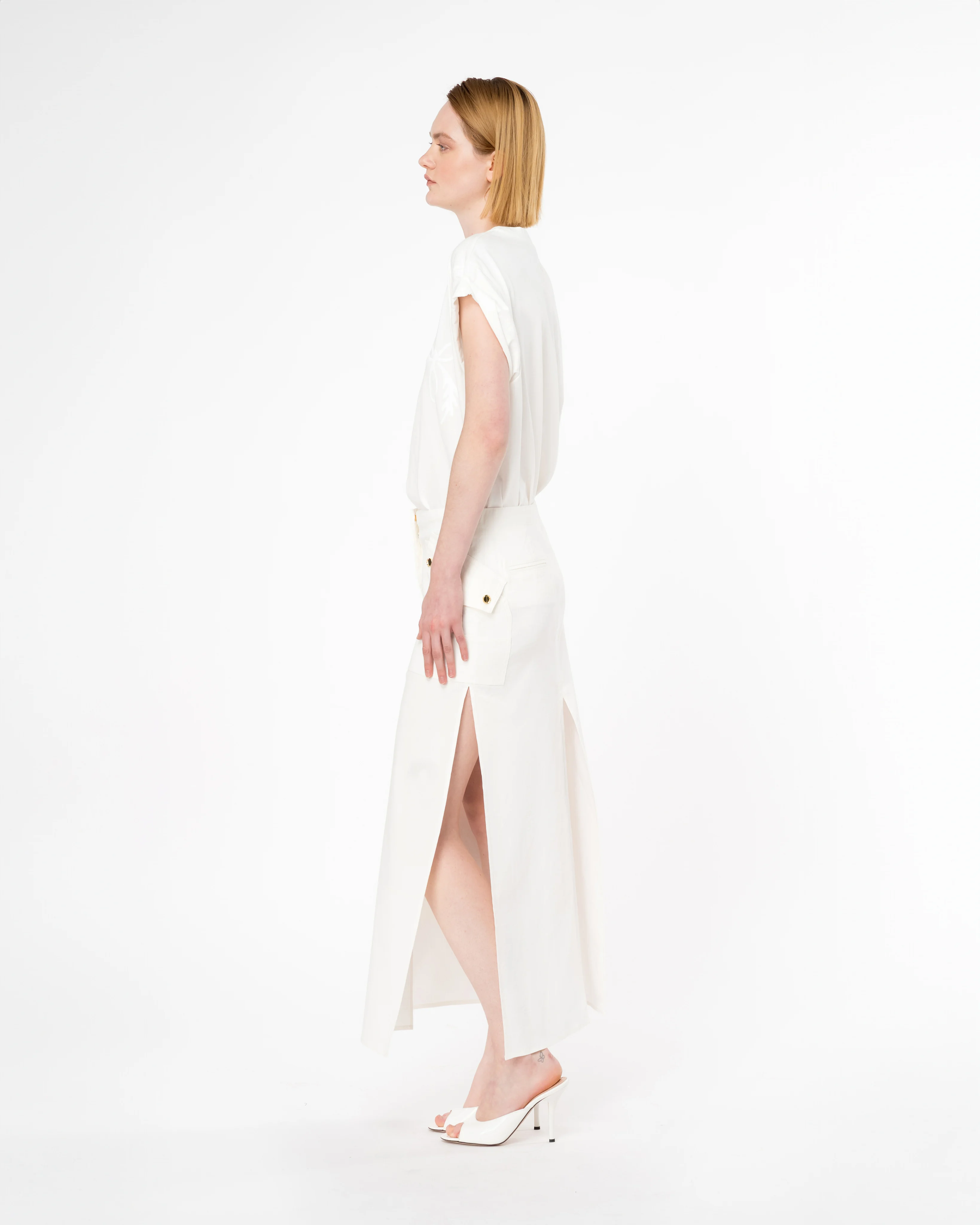 Jupe fendue | Blanc