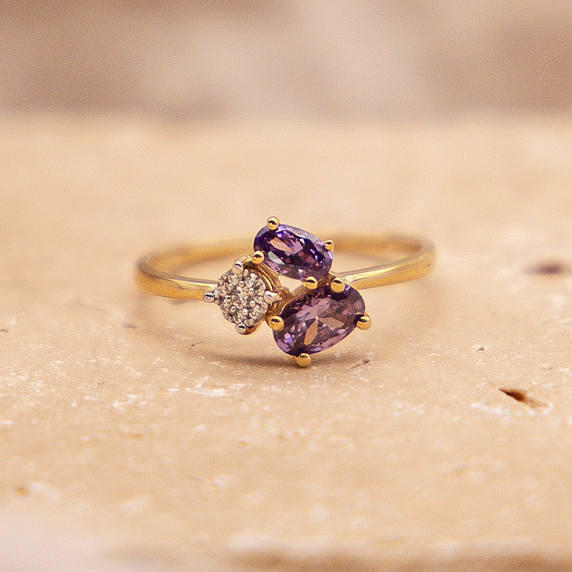 Fascination by Ellen K. Ring Gold 375 mit echtem Amethyst + Zirkonia