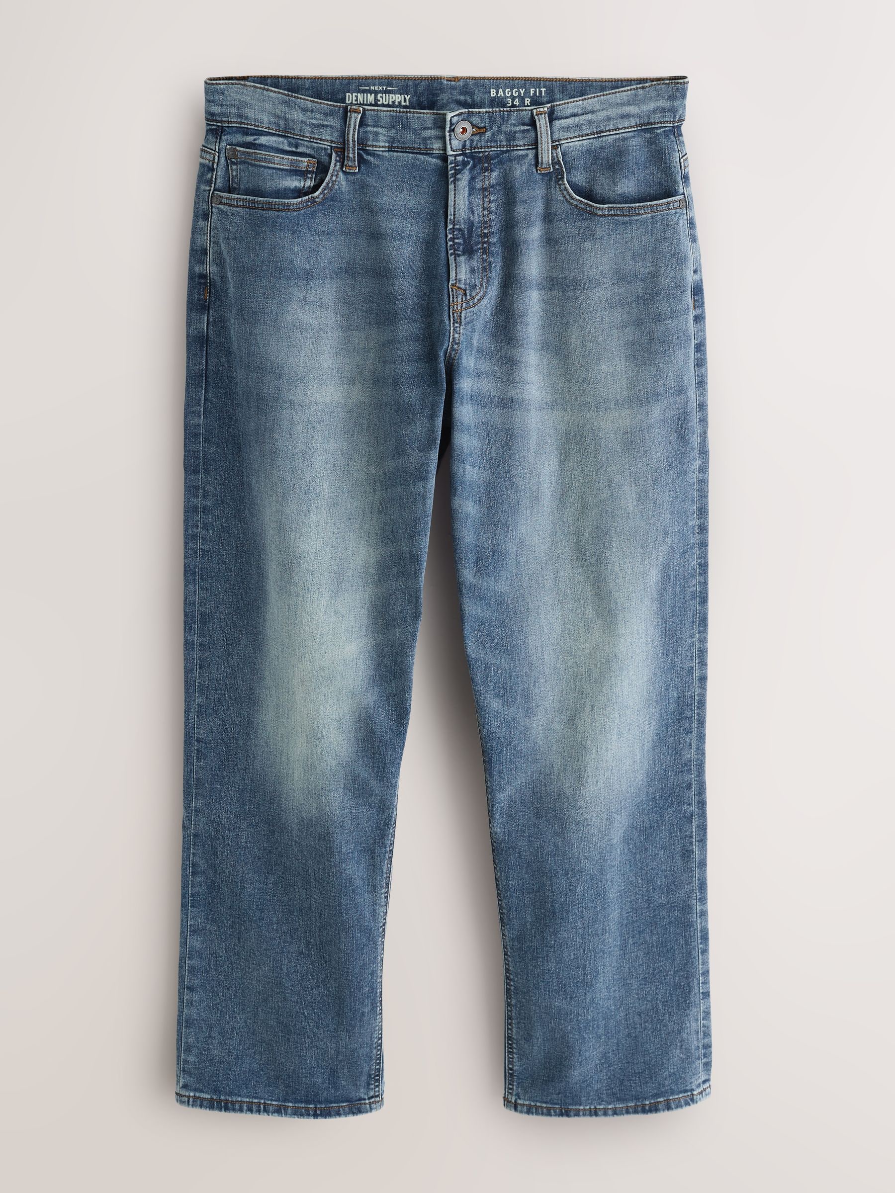 Blauw/grijs - Baggy pasvorm - Klassieke stretchy jeans