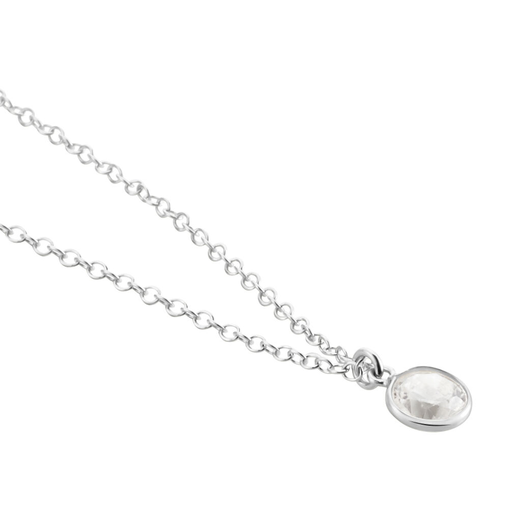 Collier Argent Blanc Lehunnus Oxyde De Zirconium