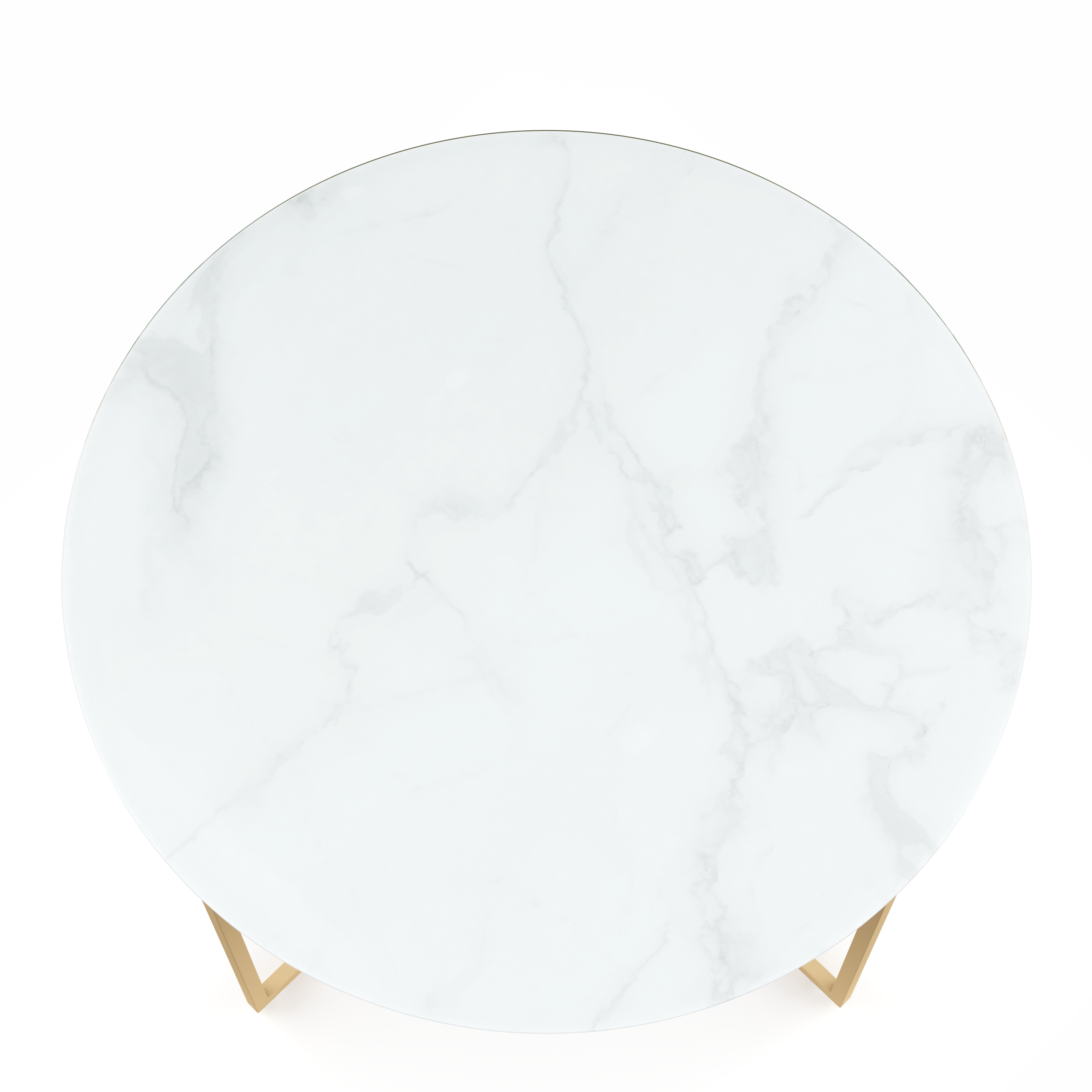 Beistelltisch Glas AMARA rund weiss/gold