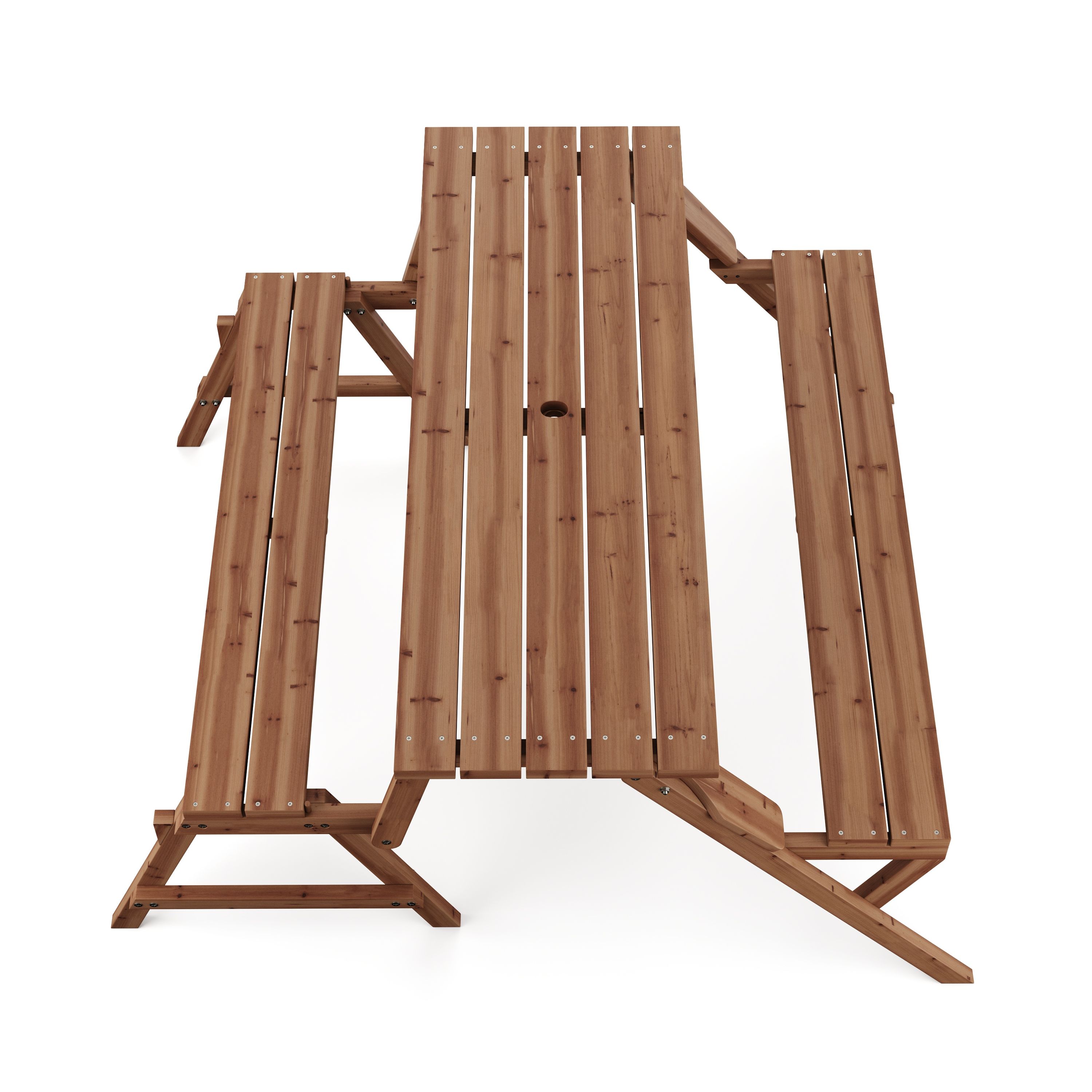 Campingtisch Garnitur Gartenbank Holz 2-in-1